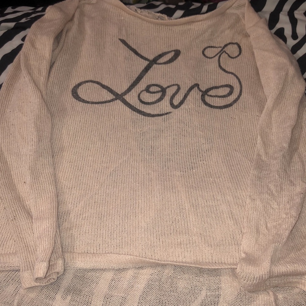 cream long sleeve flowy top